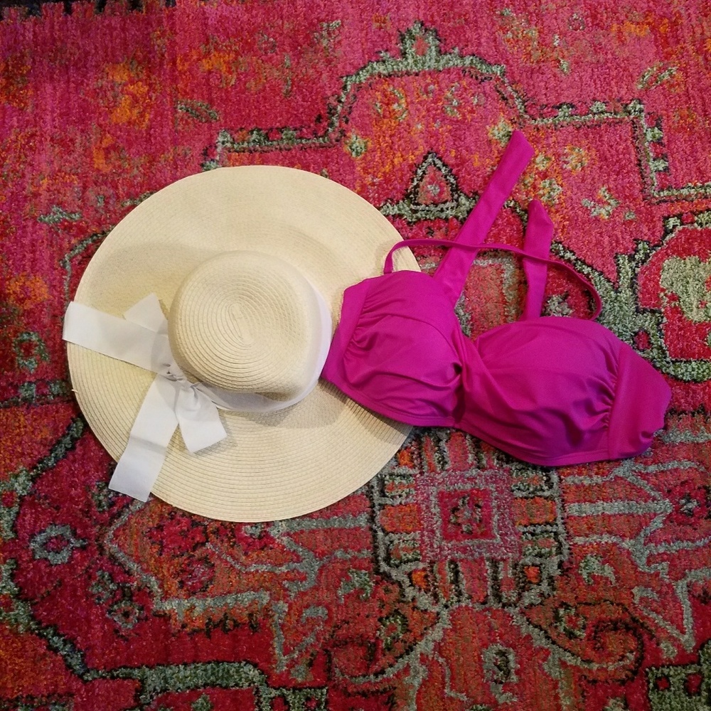 NWT, Becca Beach by Rebecca Virtue Pink bikini top